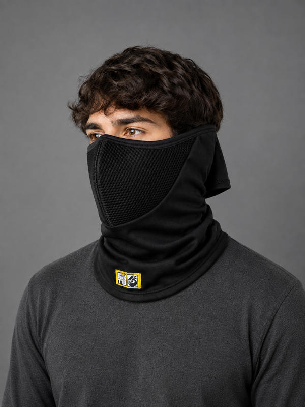 Balaclava Descapotable Negro - modo braga con malla frontal