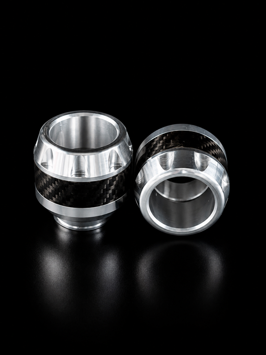 Sliders de Carbono Macizo para Eje de Moto - Plata